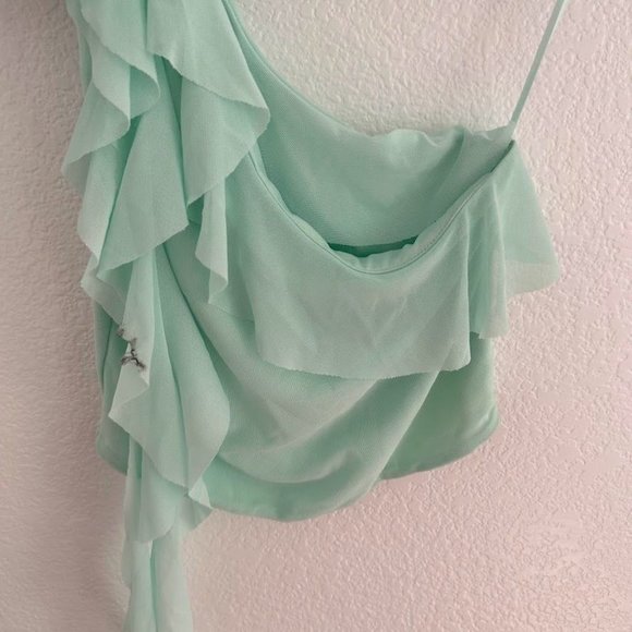 AFRM X Revolve Kellon One Shoulder Top in Ice Blue - Picture 3 of 7